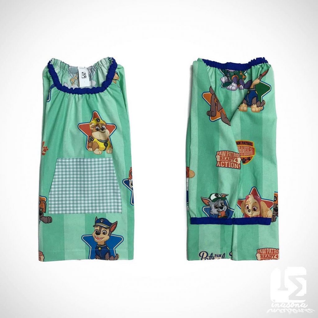 Mandilon Escolar Niño Verde KLOTTZ PAW Babi Bolsillos De Tela De